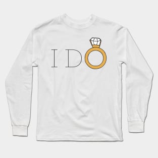 I Do Wedding Ring Sticker Long Sleeve T-Shirt